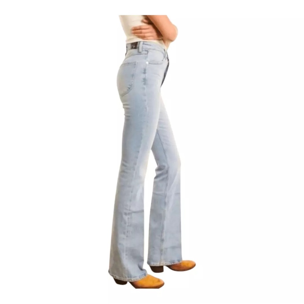 SPRWMN Francoise Light Wash Micro Flare Slim Fit High Rise Jeans Women's 26 - Picture 4 of 16
